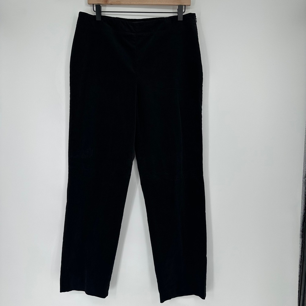 Talbots Women's Black Velvet‎ Classic Side Zip Slim Pants Size 10